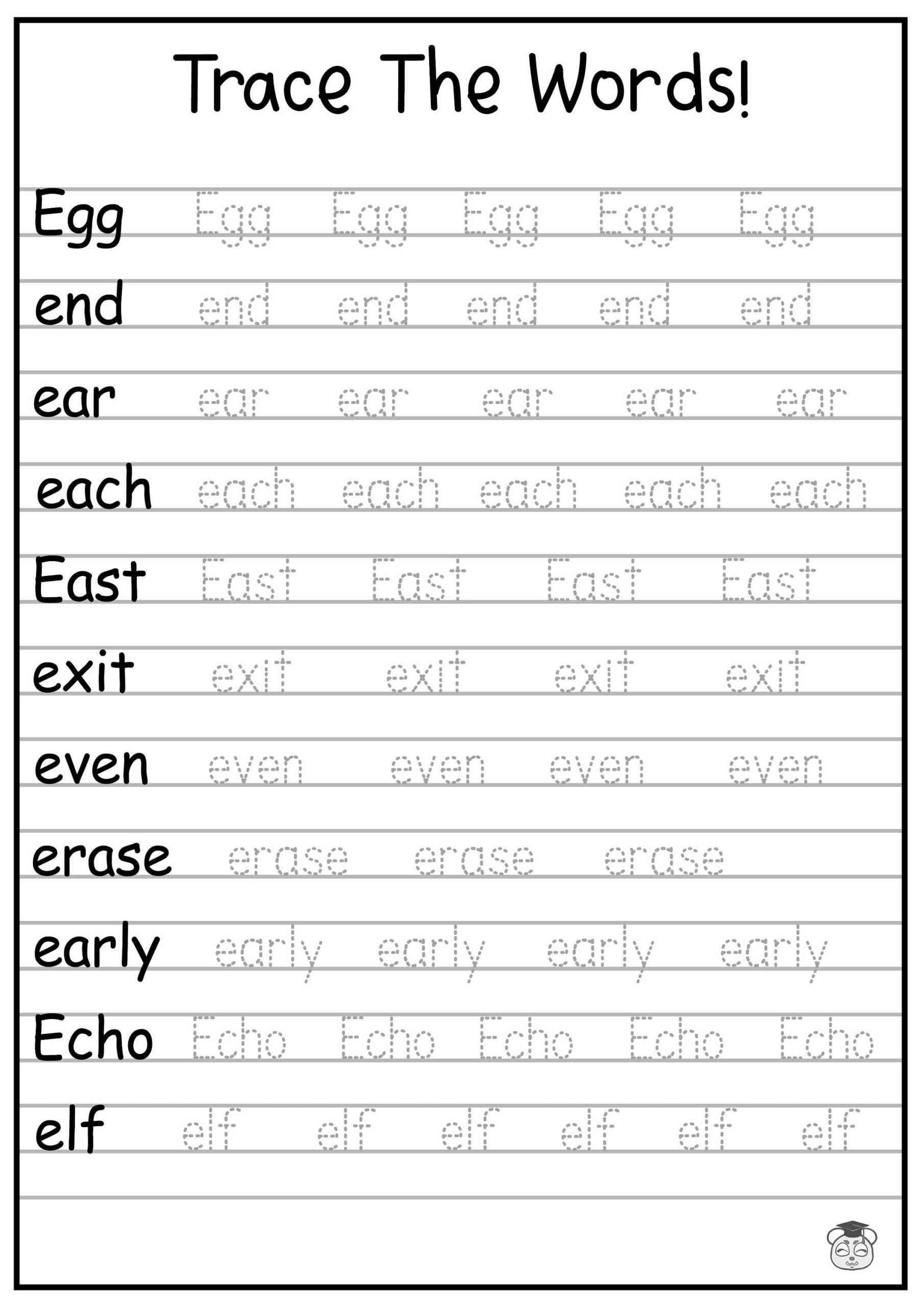 24 Printable Trace The Words Worksheet Alphabetical A Z Capital And Lowercase Words ages 3 7 KG1 To Grade 2 Etsy