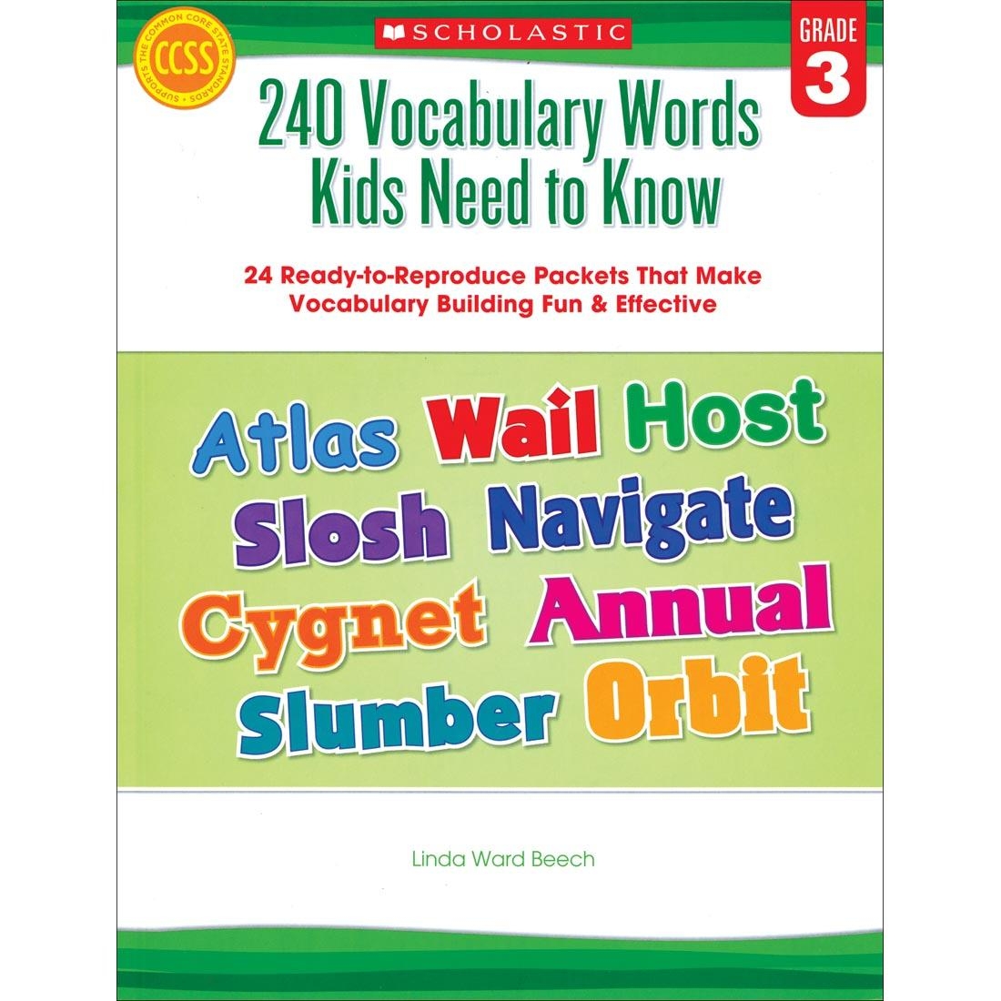 240 Vocabulary Words Kids Need To Know Grade 3