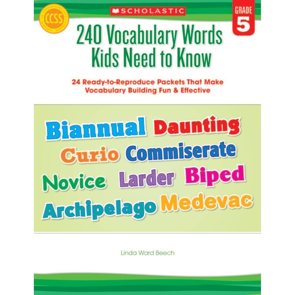 5 vocabulary words with meaning