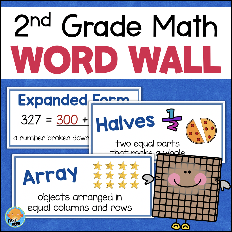 2nd Grade Math Word Wall Vocabulary Cards Made By Teachers