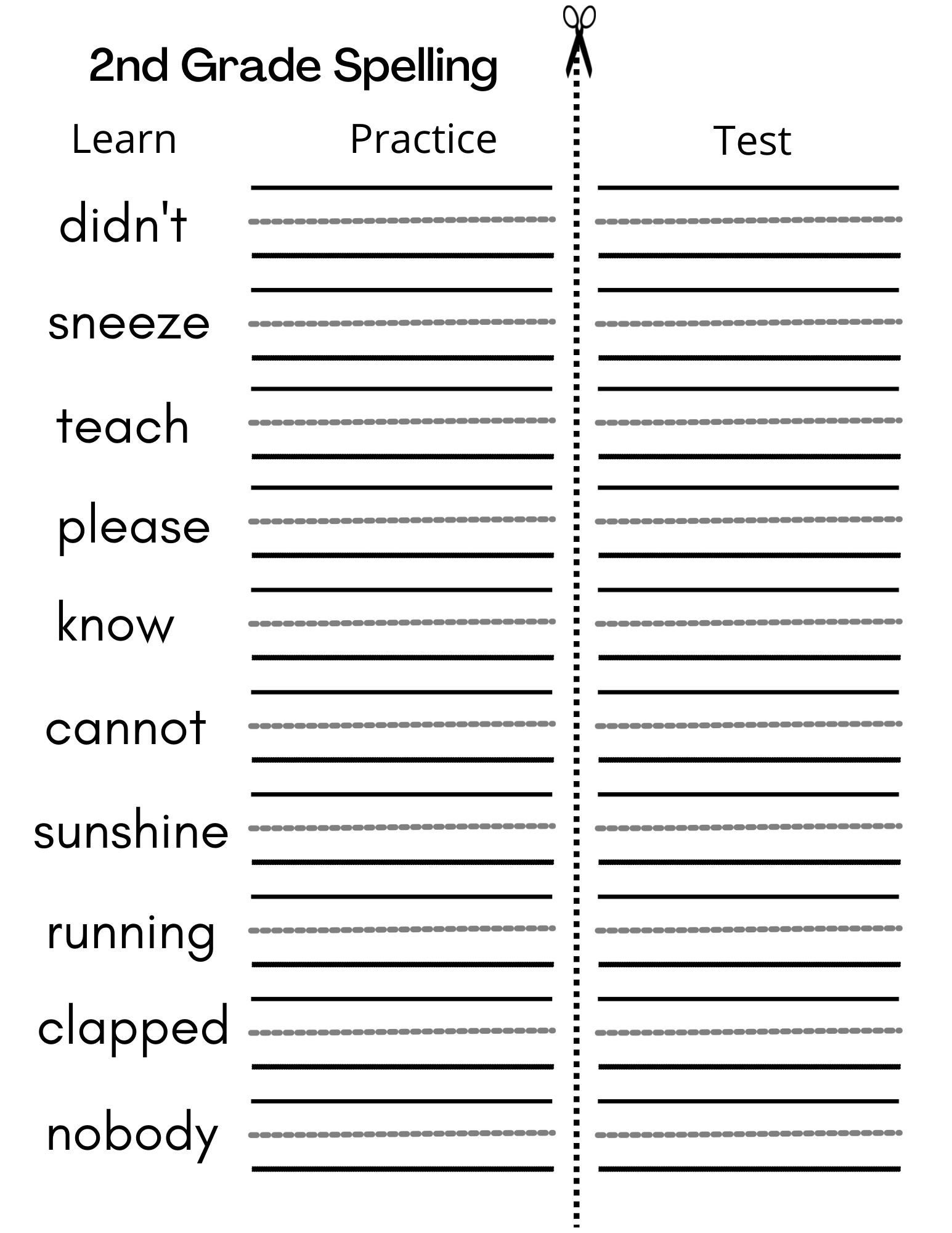 2nd Grade Spelling Practice Worksheet Fun And Engaging Activities
