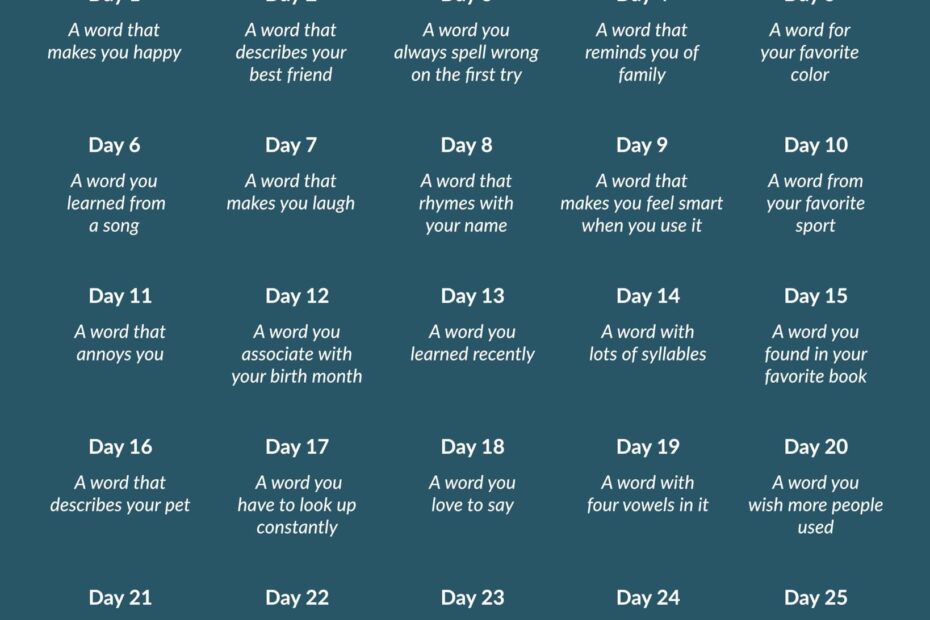 30 Day Word Challenge Days 16 To 20 Zen Mischief