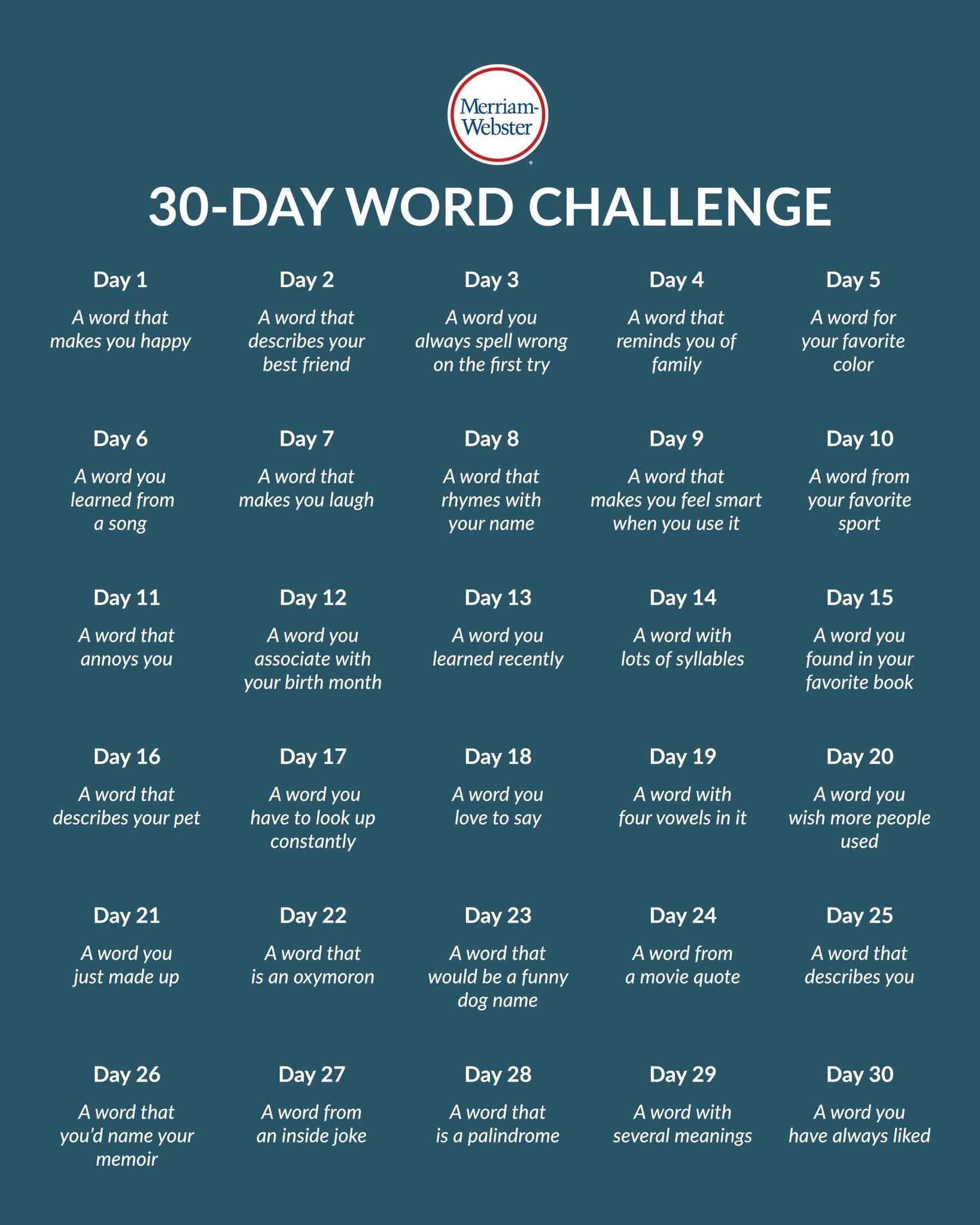 30 Day Word Challenge Days 16 To 20 Zen Mischief