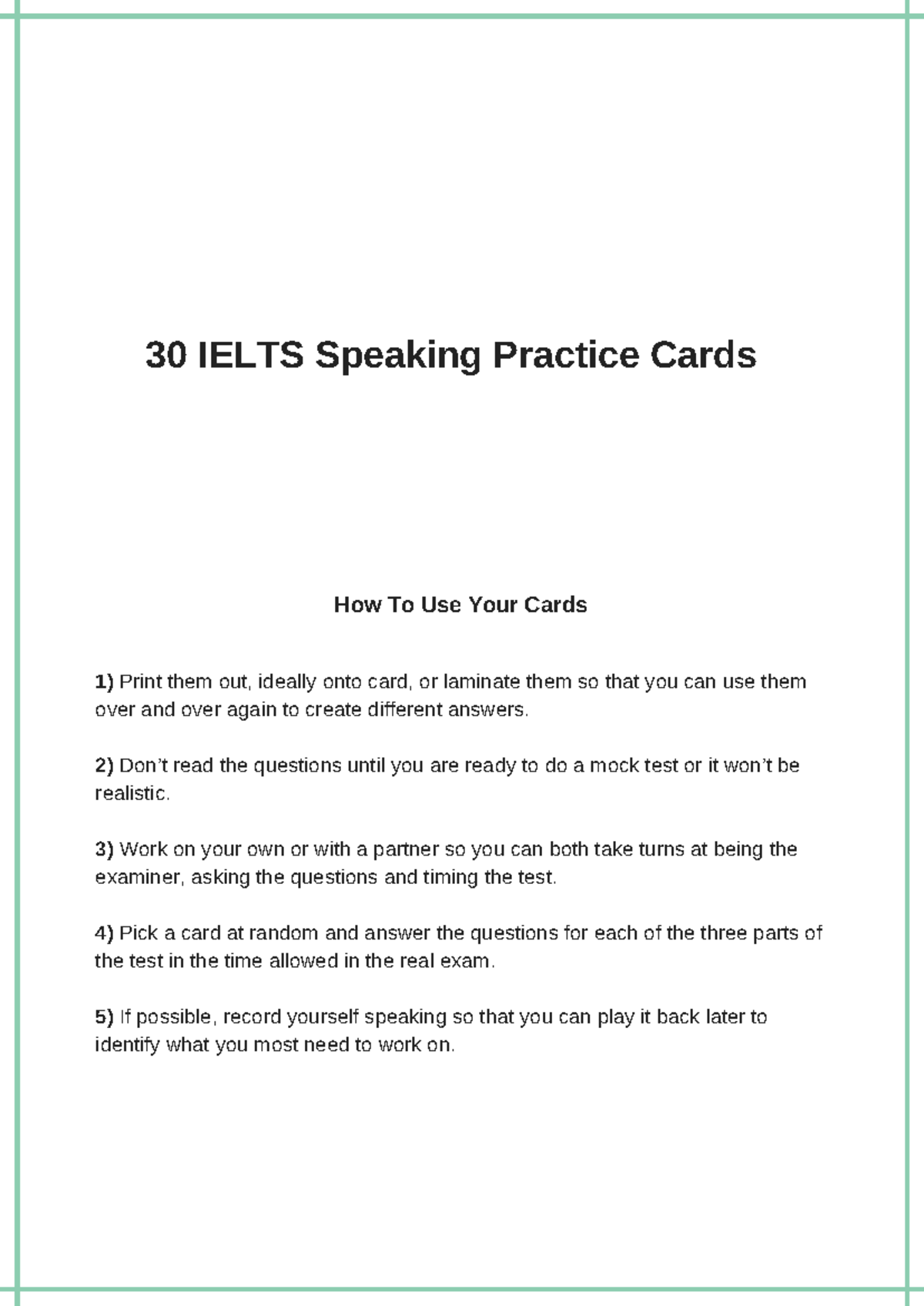 30ieltsspeakingpracticecards 30 IELTS Speaking Practice Cards 