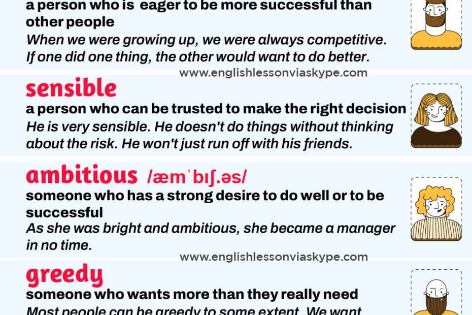 33 English Adjectives That Describe People And Personality