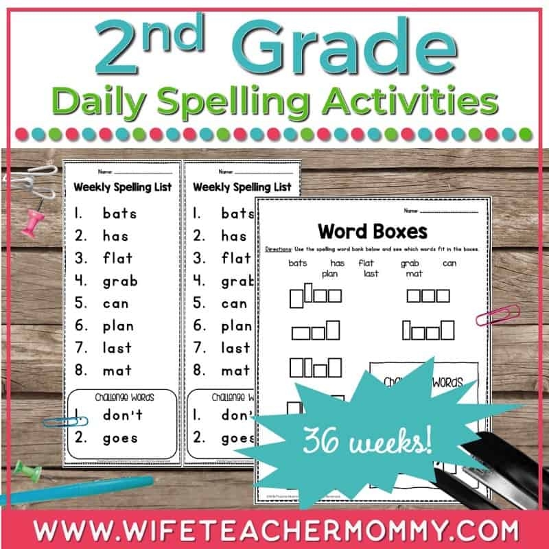 2nd grade weekly spelling words