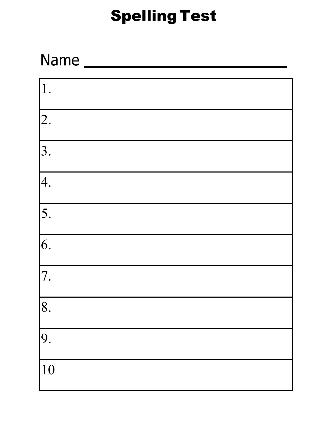 38 Printable Spelling Test Templates Word U0026 PDF TemplateLab