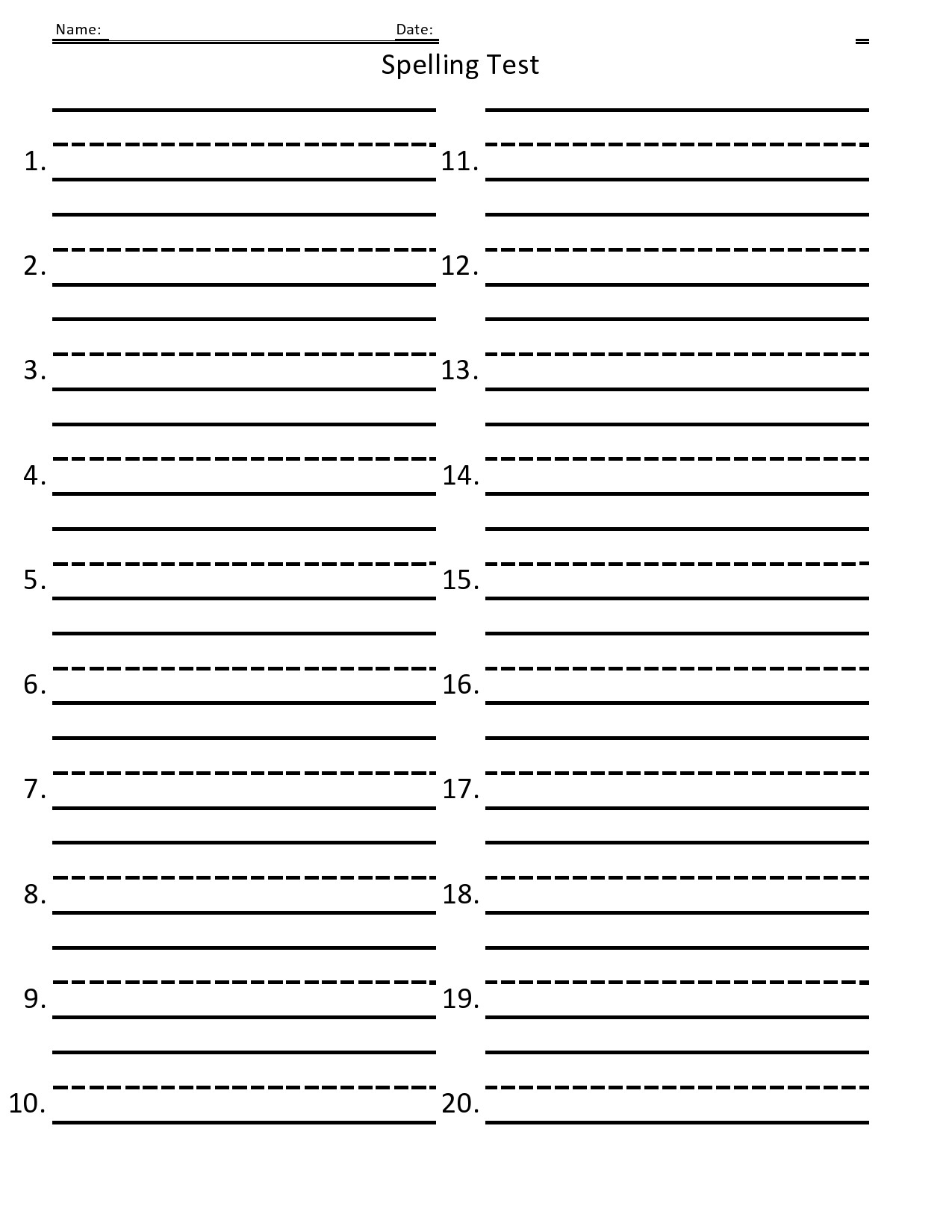 38 Printable Spelling Test Templates Word U0026 PDF TemplateLab