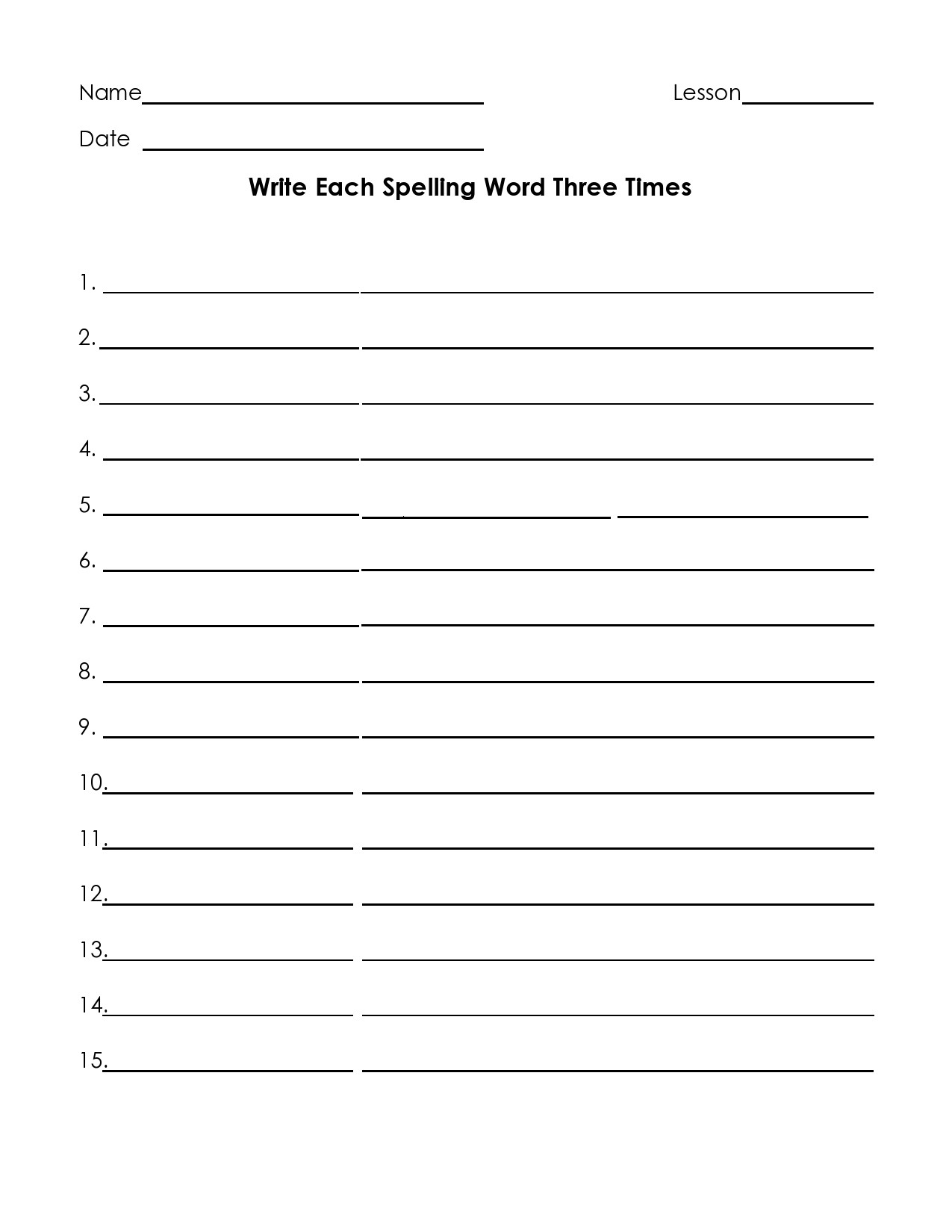38 Printable Spelling Test Templates Word U0026 PDF TemplateLab