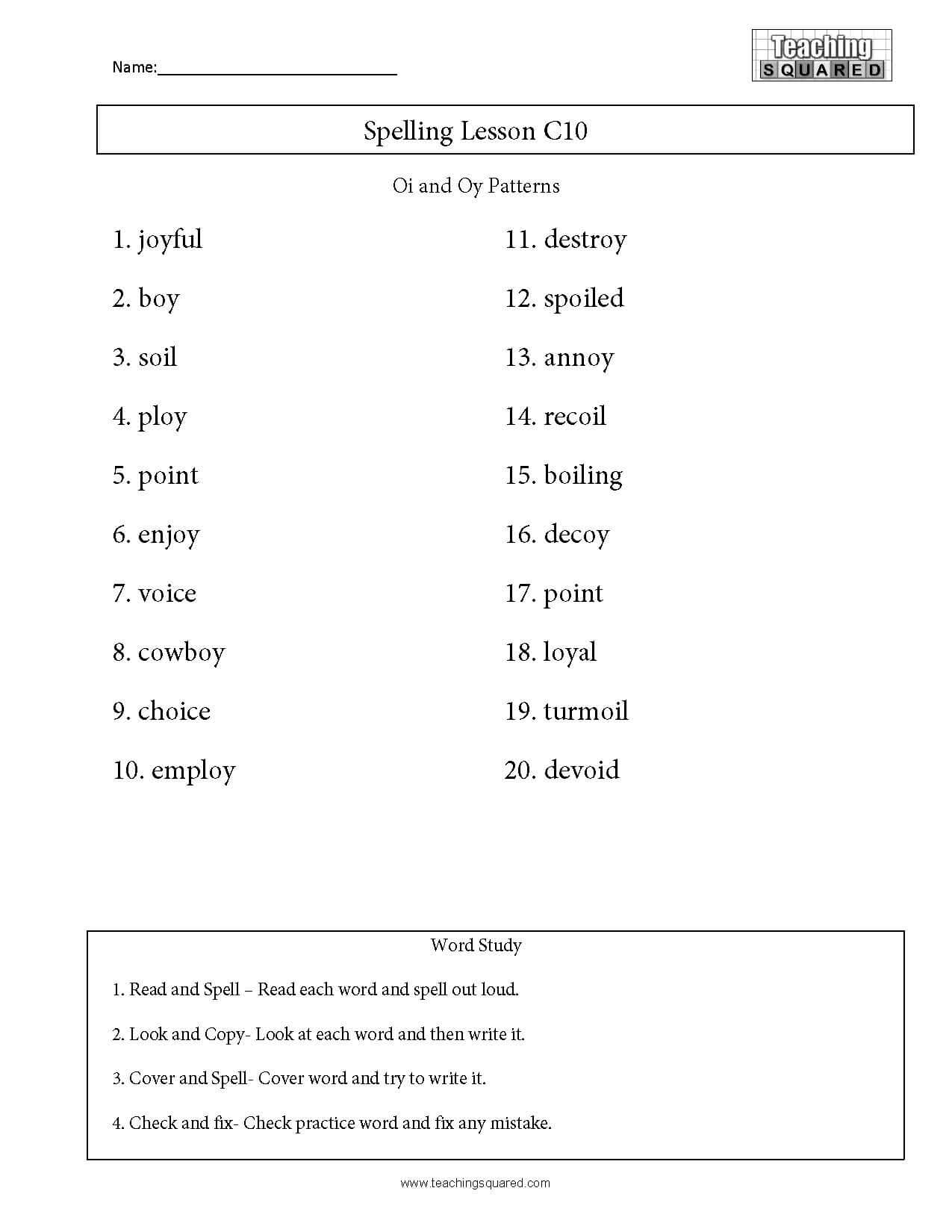 3rd grade words to spell