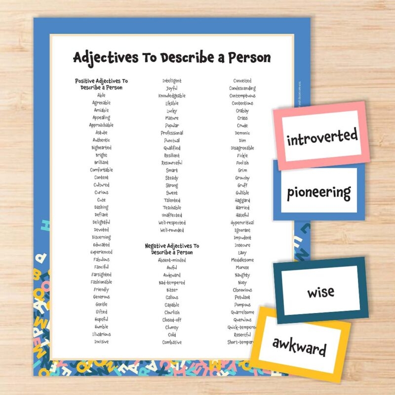 400 Eloquent Adjectives To Describe A Person Free Printables 