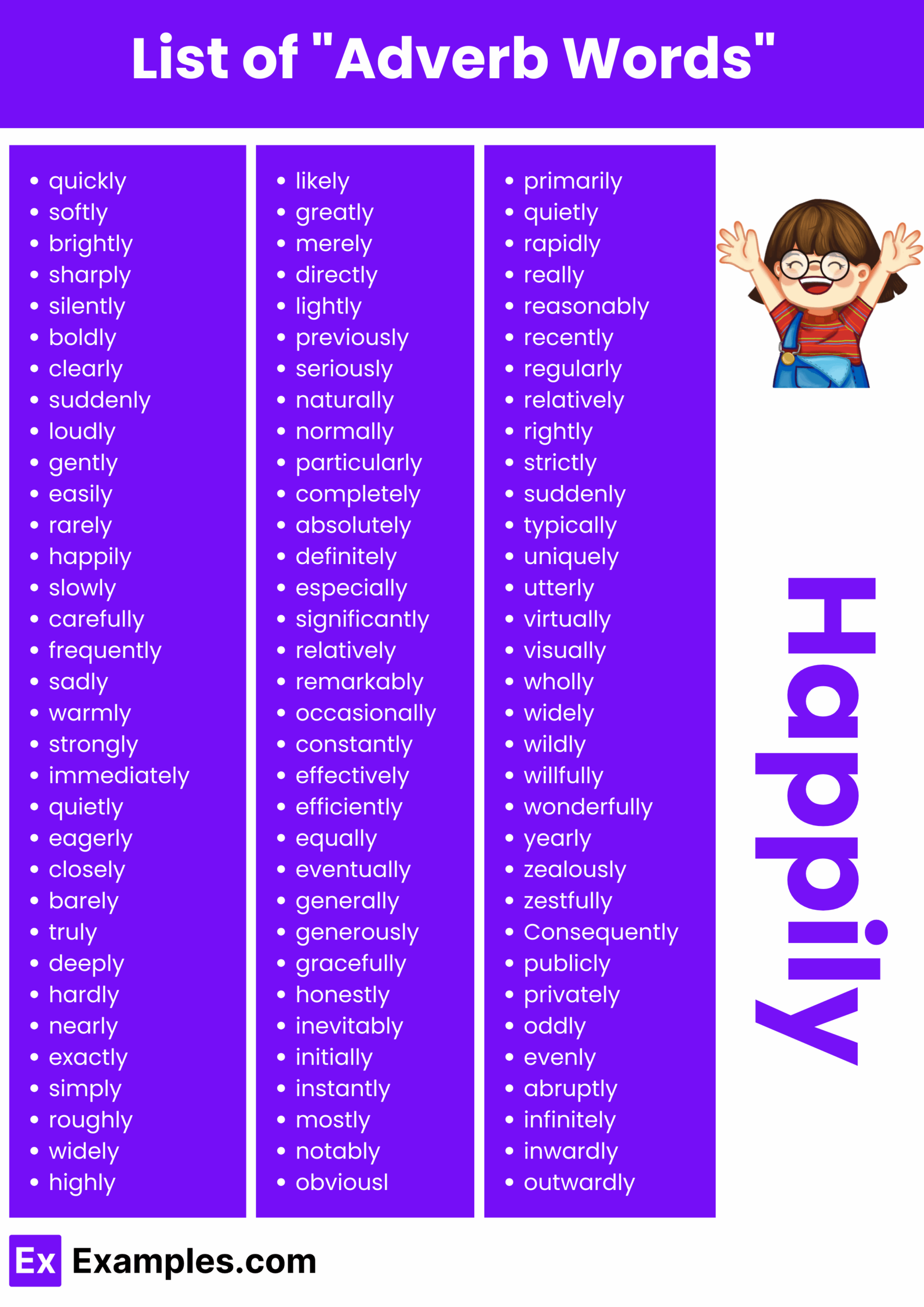 450 Adverb Words List Meaning PDF