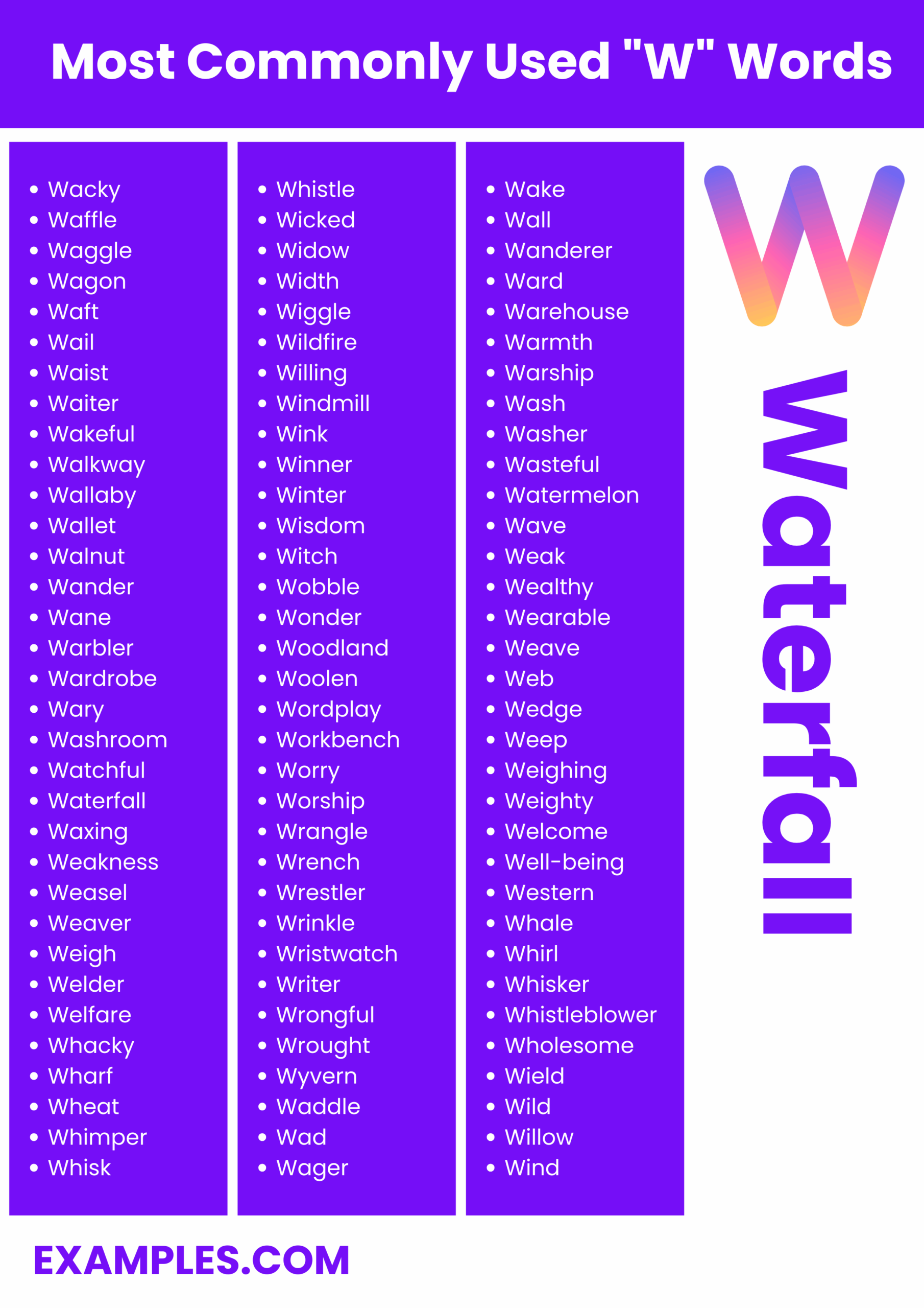 450 W Words List Meaning PDF