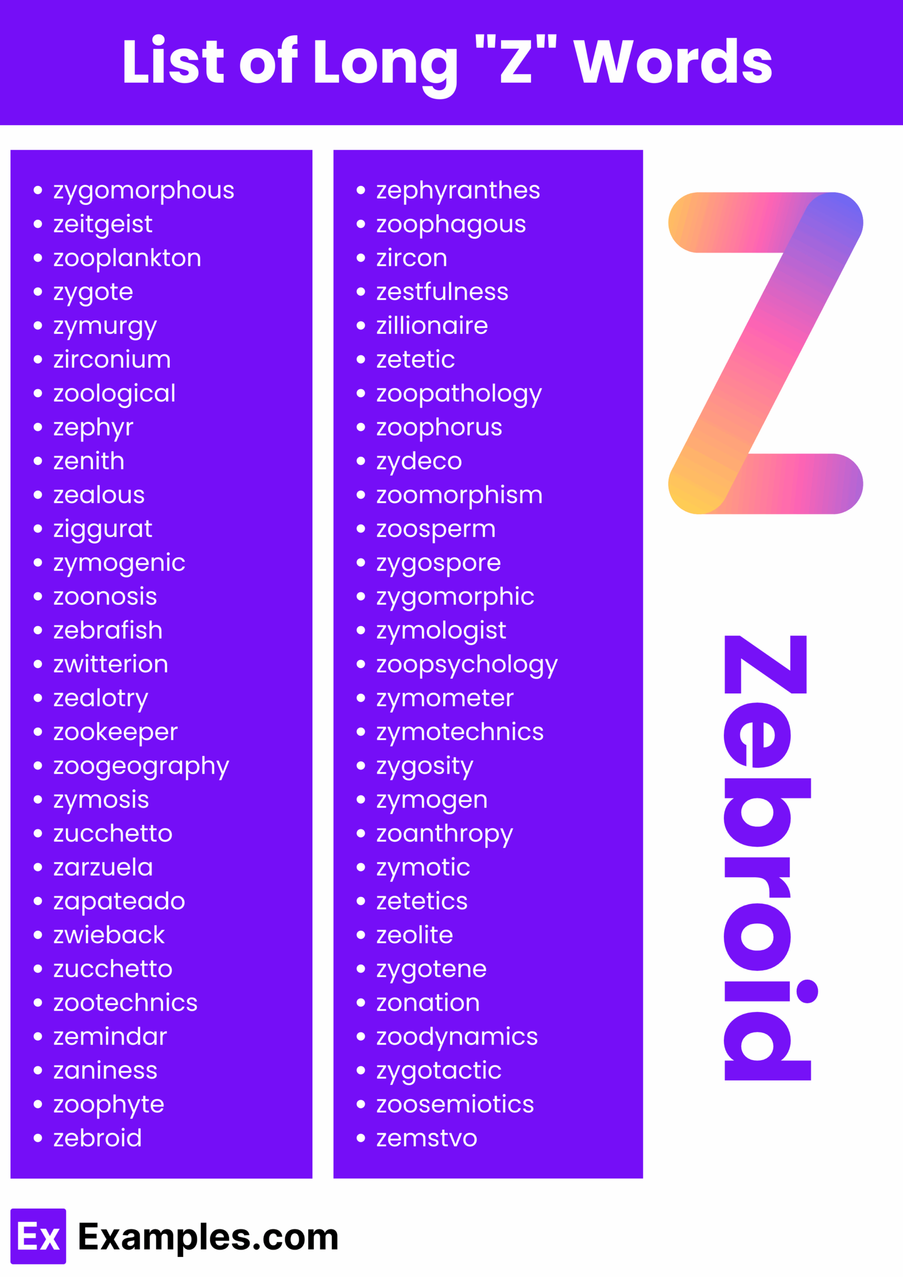 vocabulary from a to z