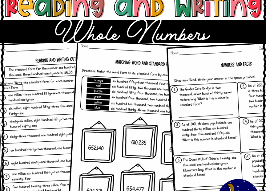 4th Grade Reading And Writing Whole Numbers