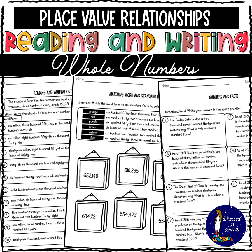 4th Grade Reading And Writing Whole Numbers