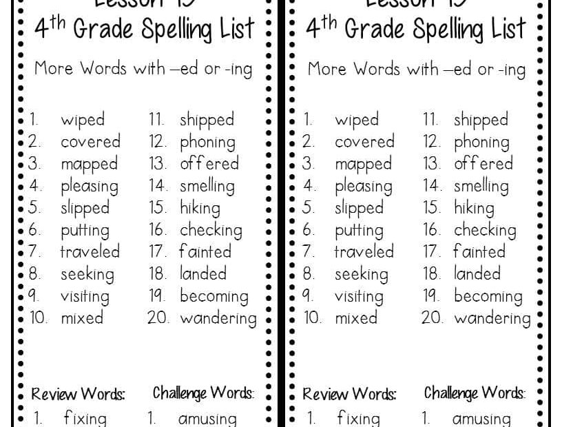 4th Grade Spelling Lists Weekly Aligned W HMH Journeys 1st Grade Pandamania