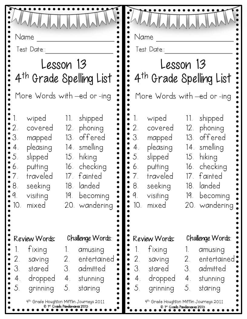 spelling list by grade