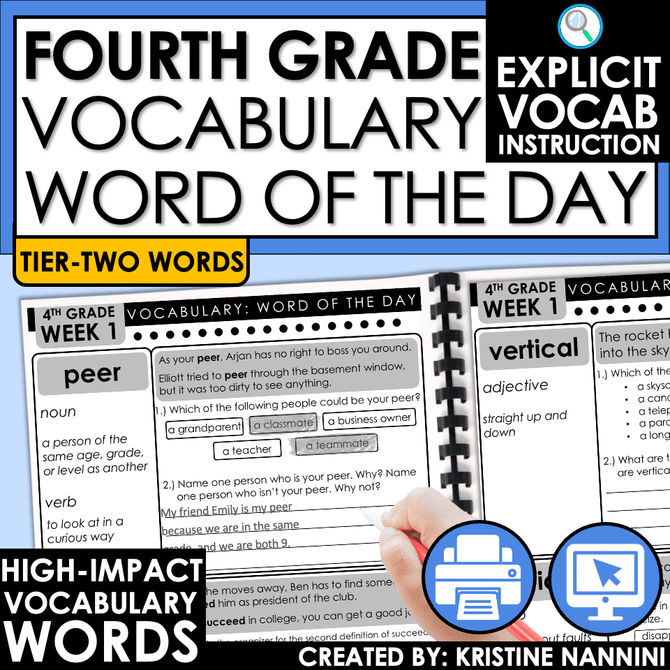 4th grade national reading vocabulary