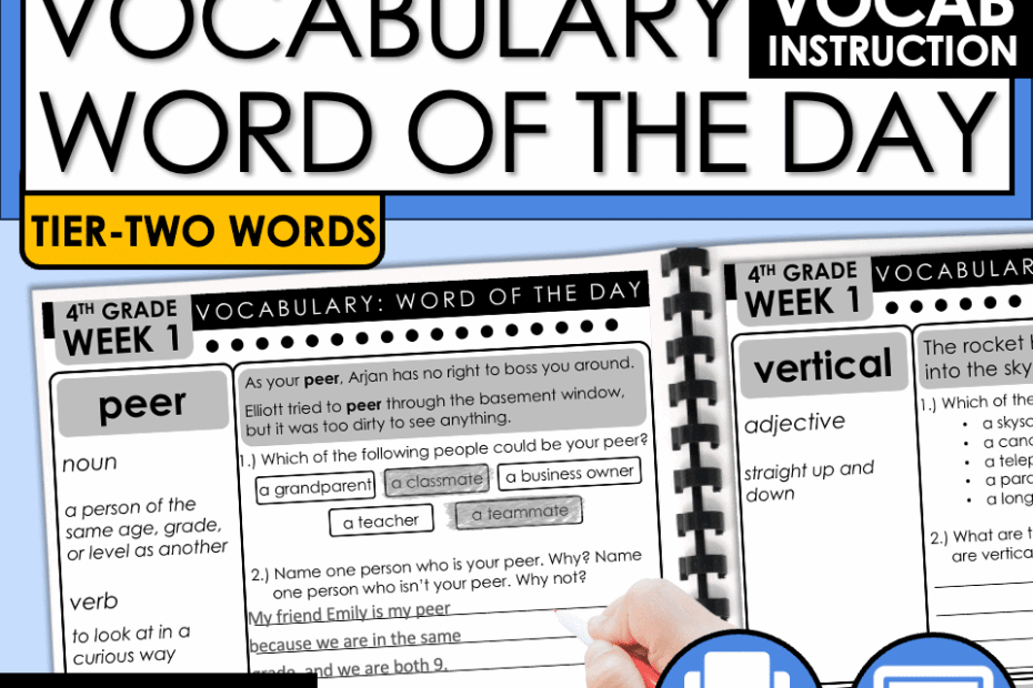 4th Grade Vocabulary Word Of The Day Activities Multi Meaning