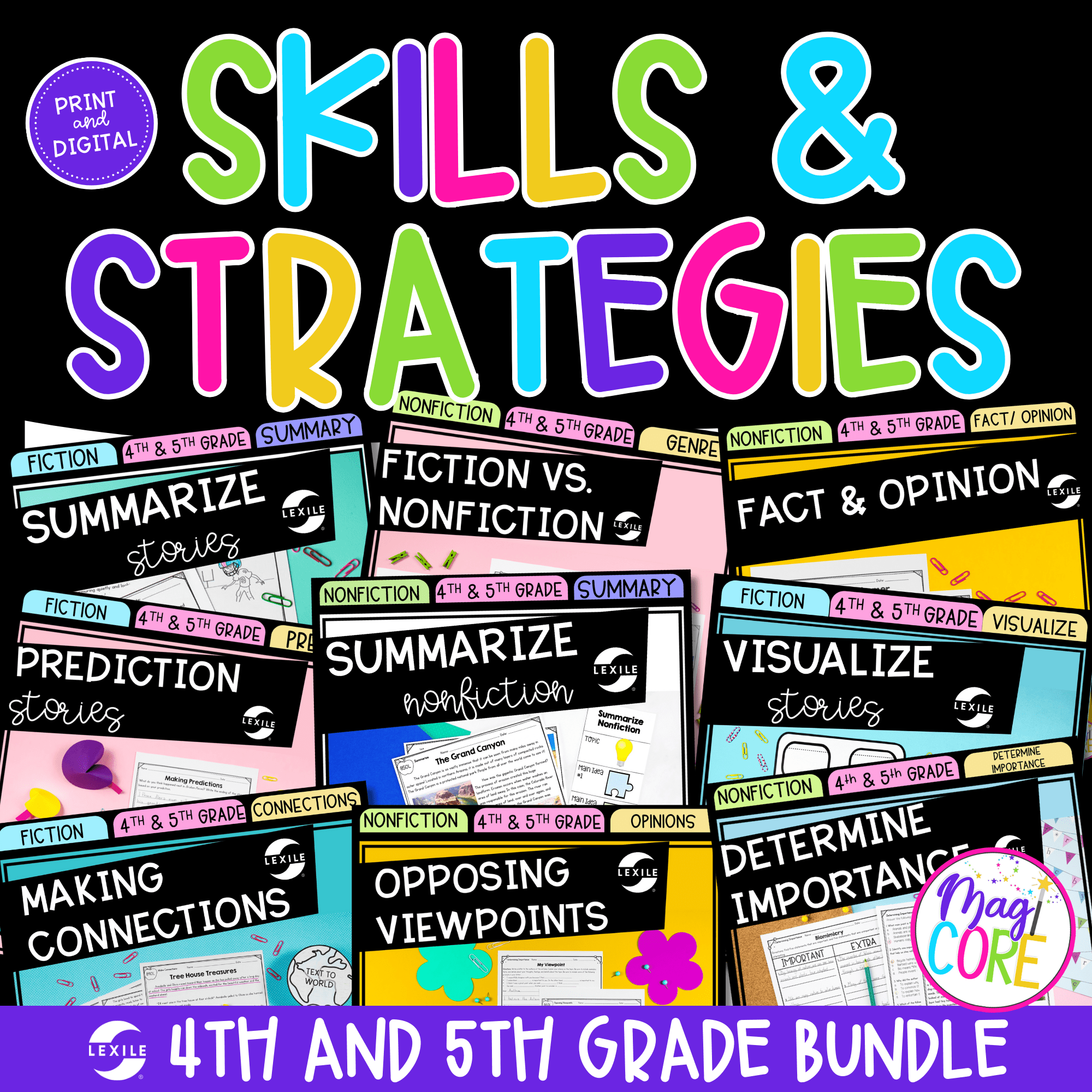 4th U0026 5th Reading Comprehension Skills U0026 Strategies Bundle MagiCore