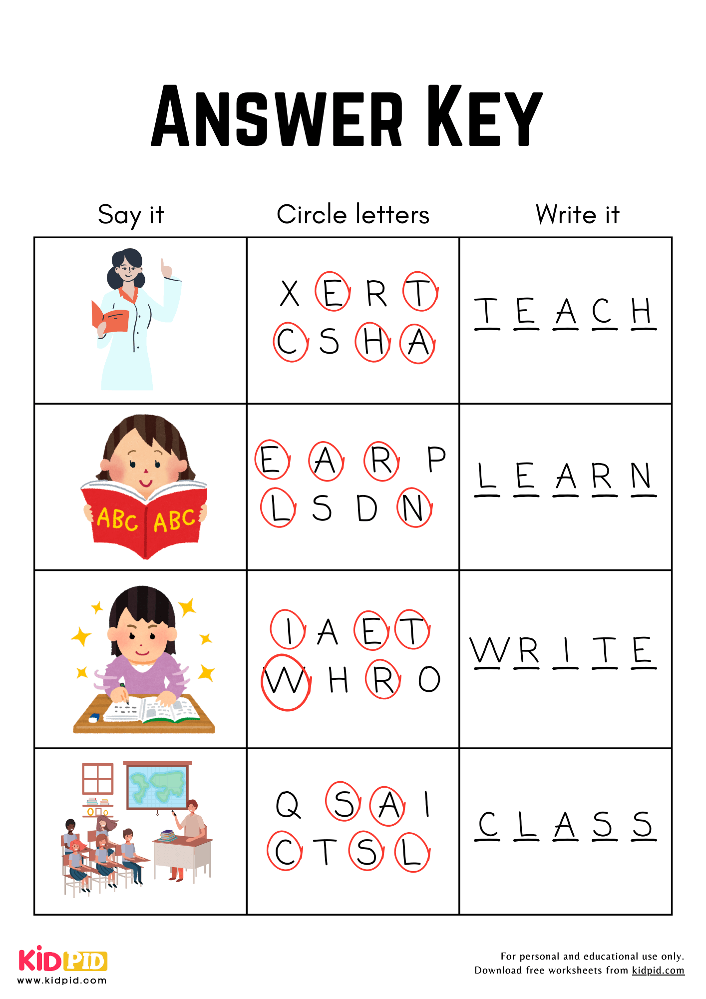 5 Letter Education Spelling Worksheet For Grade 2 Kidpid