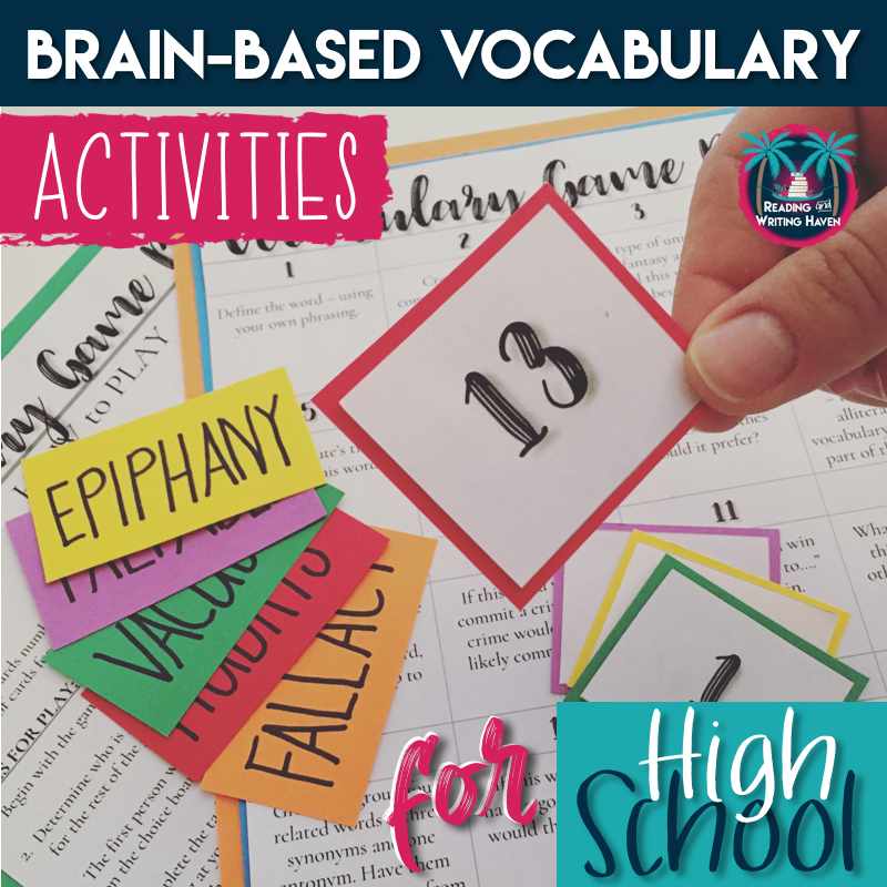 5 More Vocabulary Activities For Older Students Reading And 