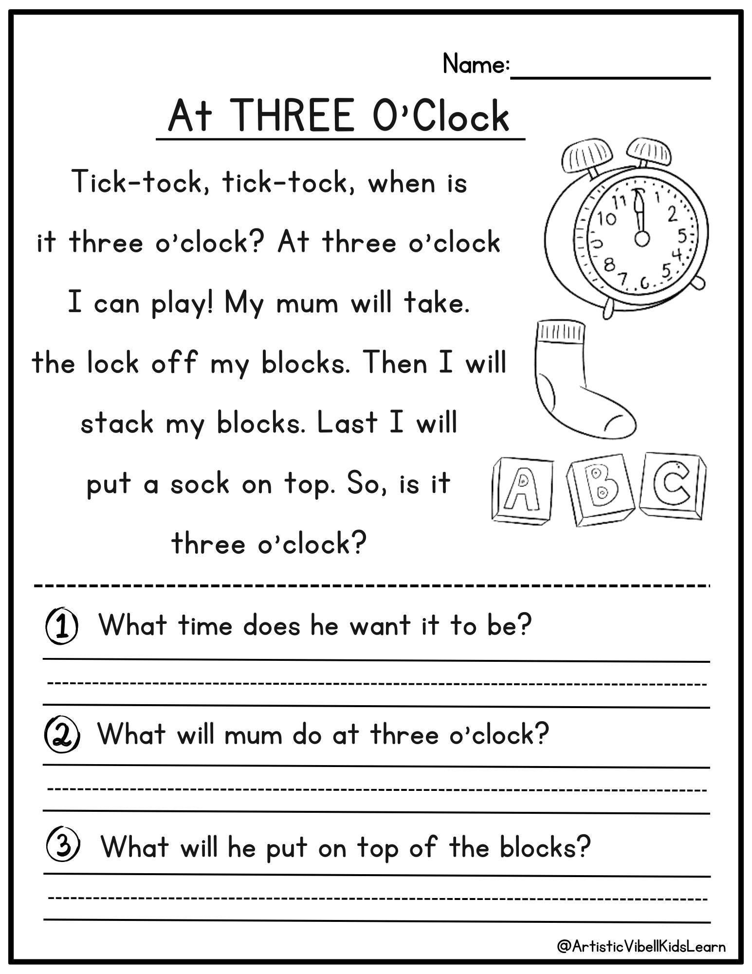 kindergarten reading worksheets