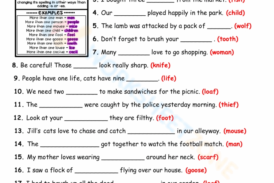 50 Plural Nouns Worksheets For 7th Grade On Quizizz Free Worksheets Library