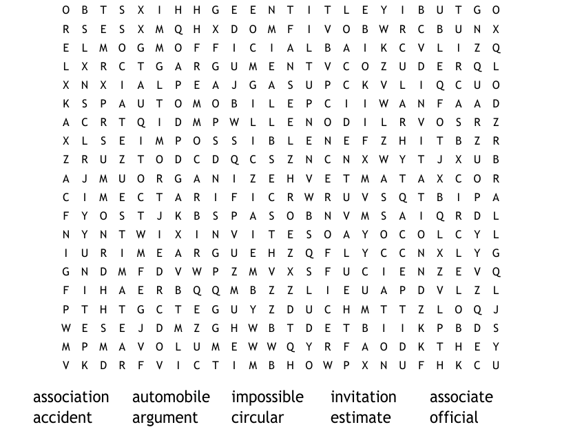 5th Grade Crossword Word Search WordMint