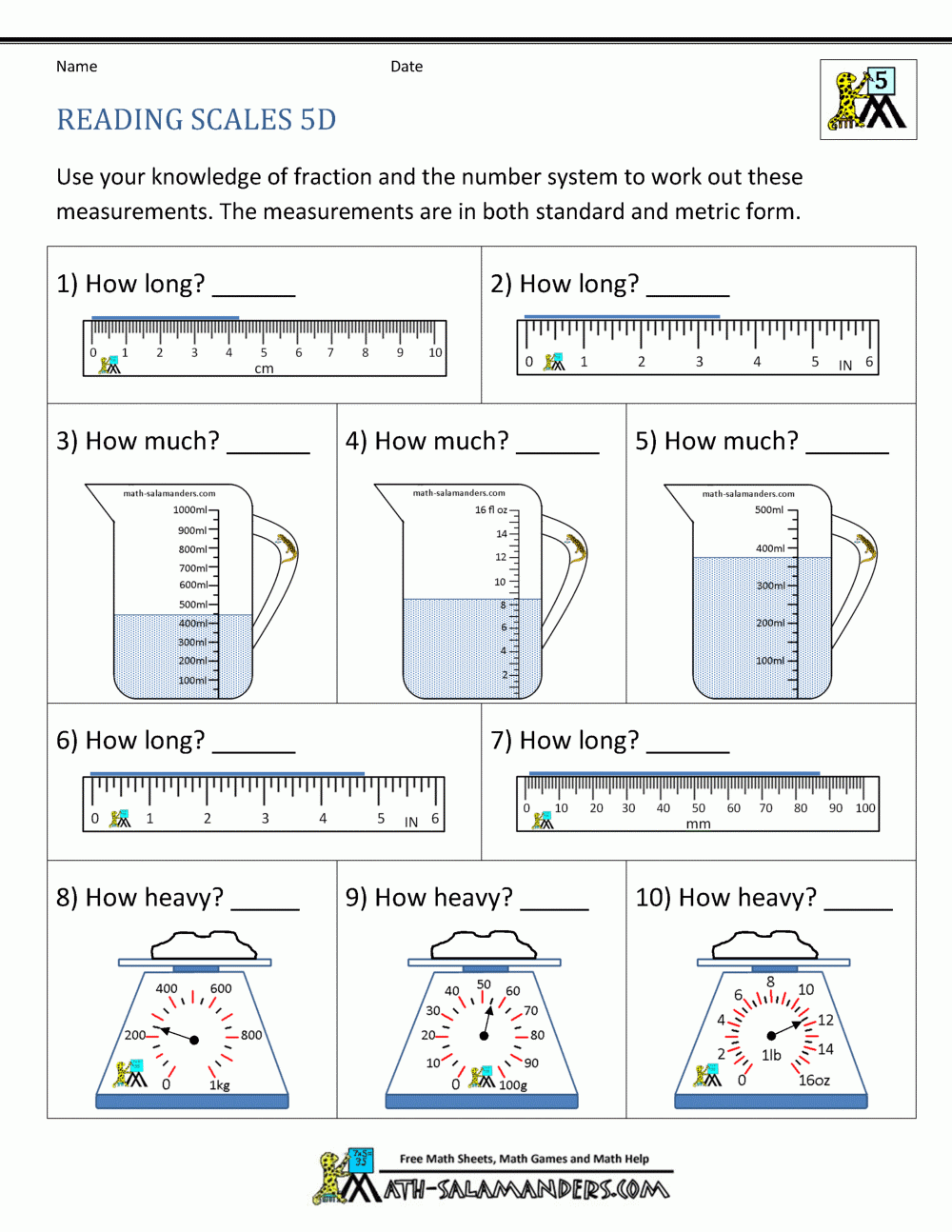 grade 5 printable worksheets reading