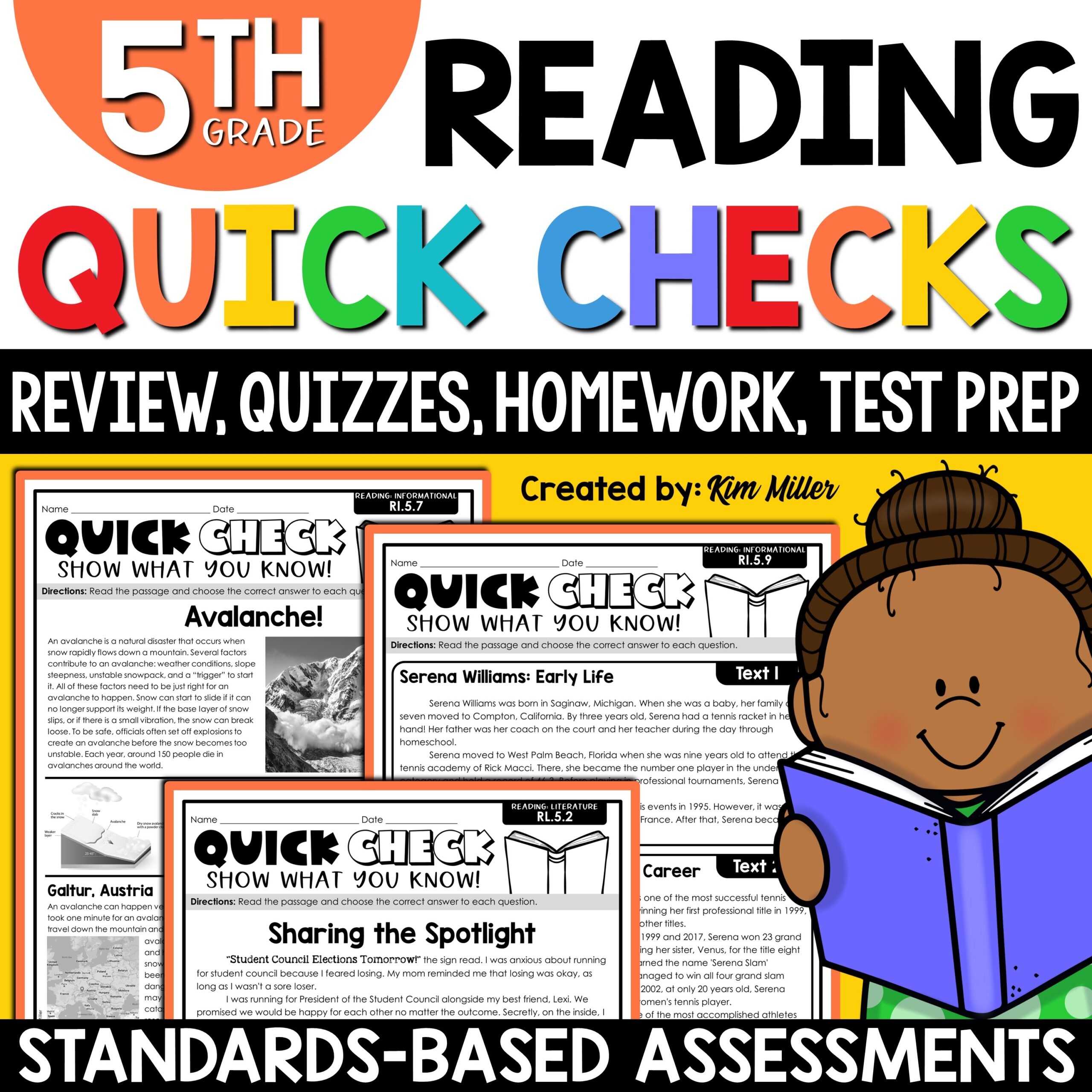 5th Grade Reading Comprehension Passages U0026 Questions Review Assessments Homework A Love Of Teaching Kim Miller
