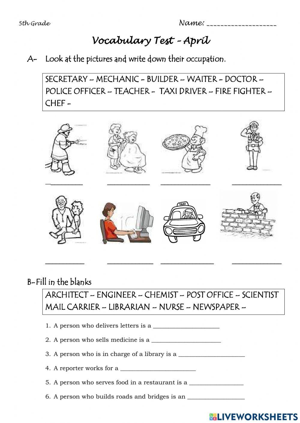 vocabulary activities for grade 5