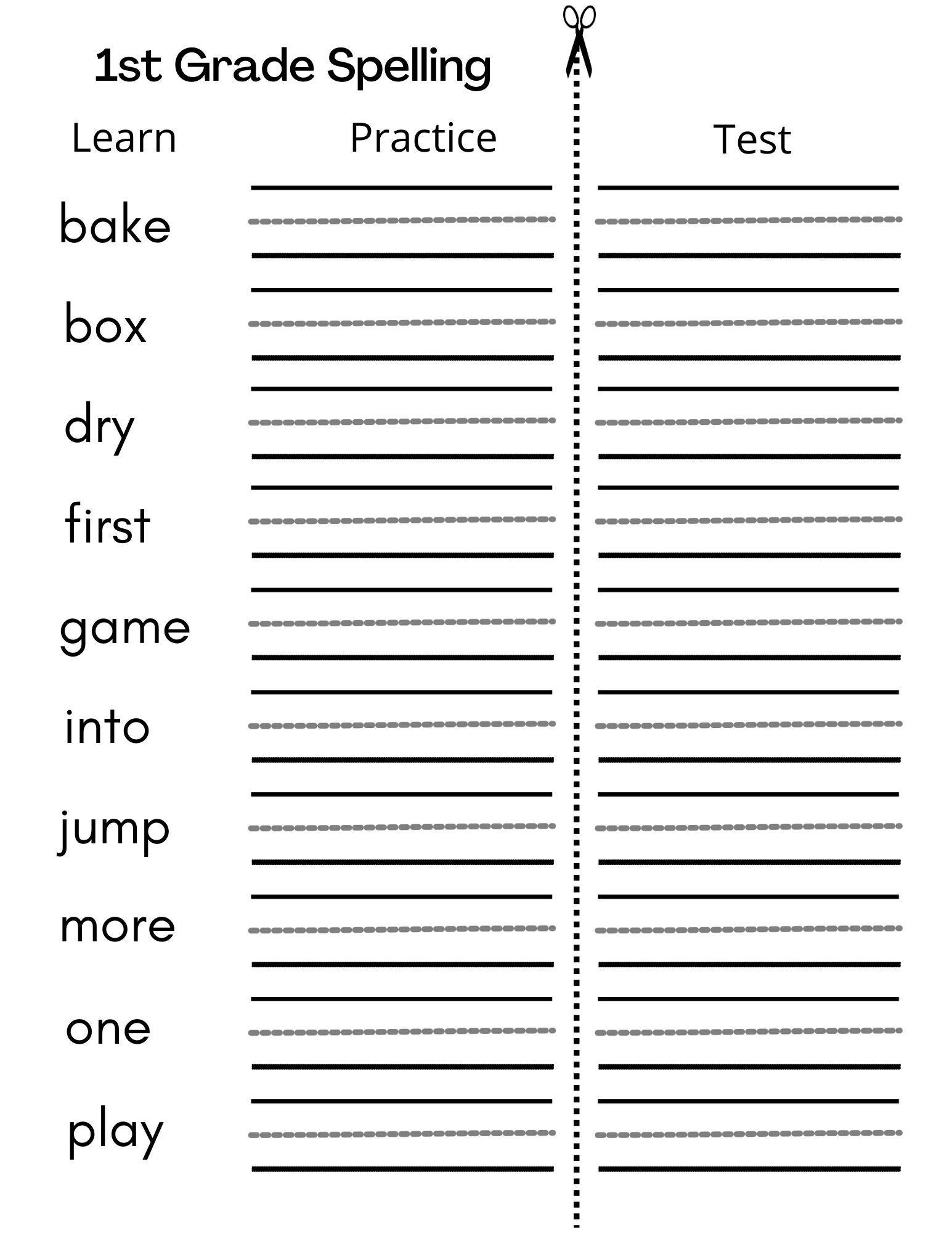 spelling worksheets printables free