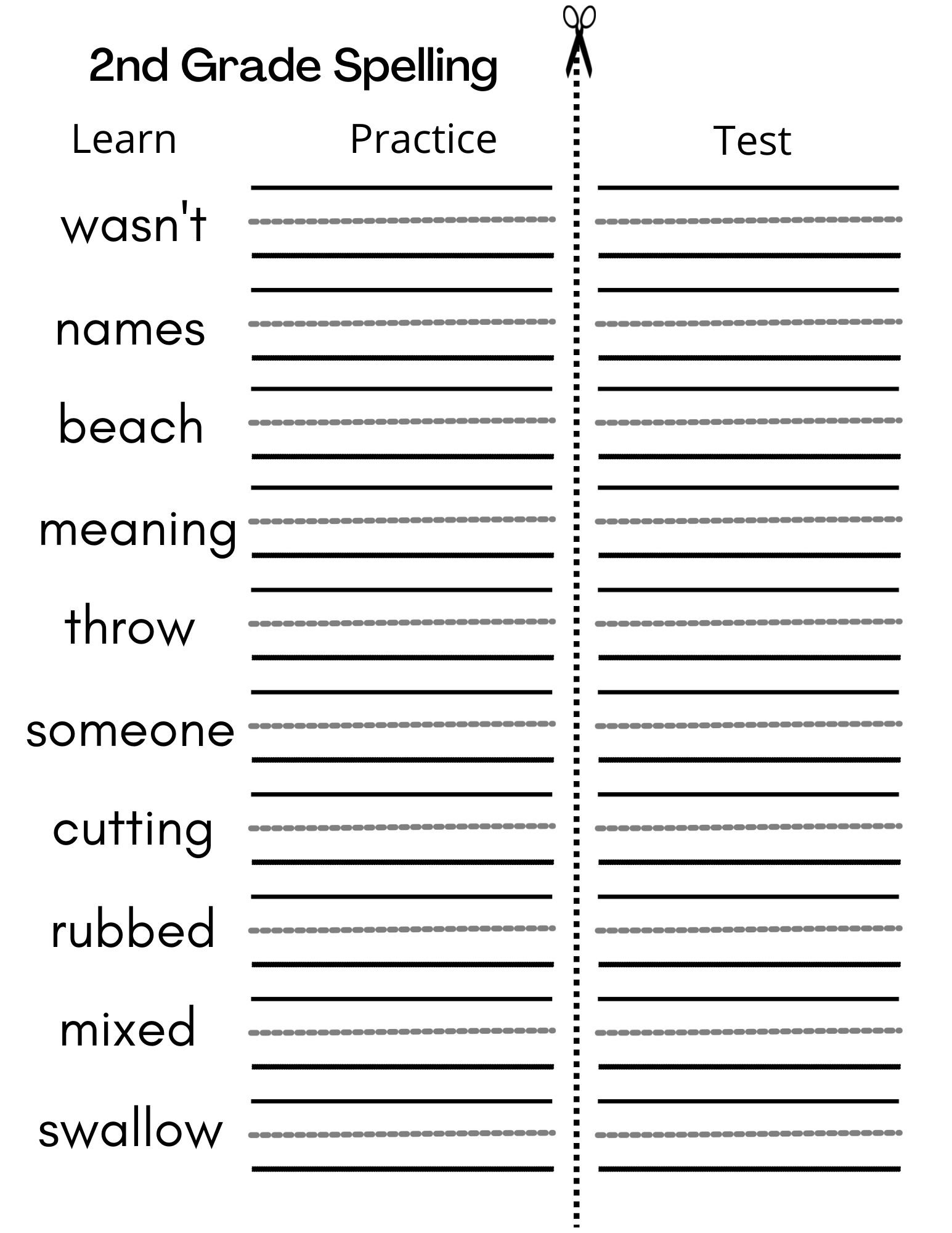 8 Printable Second Grade Writing Spelling Worksheets Spelling 