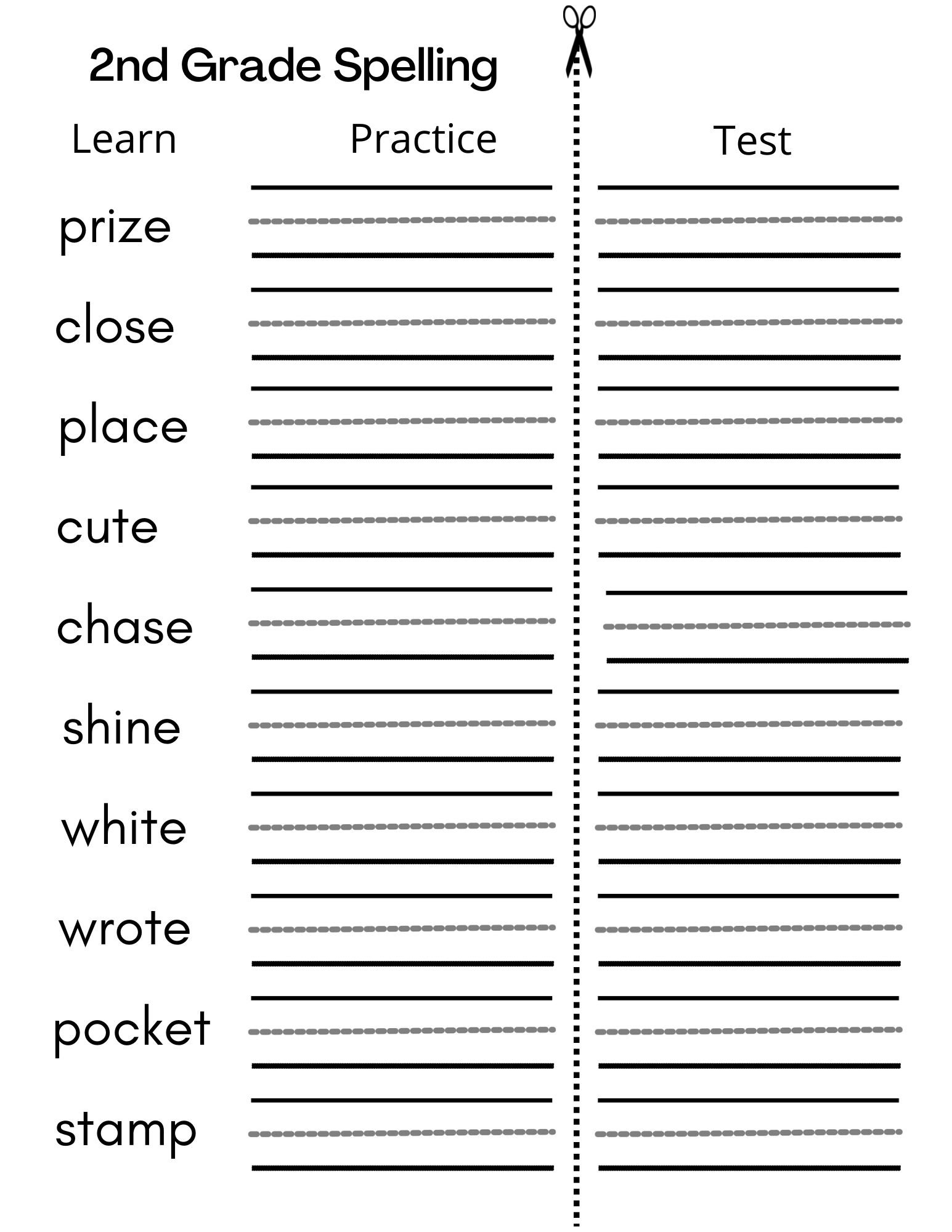 spelling worksheets for grade 2