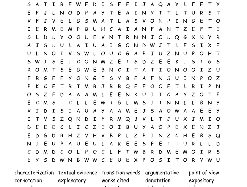 8th Grade Vocabulary Word Search WordMint