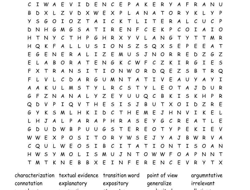 8th Grade Vocabulary Word Search WordMint