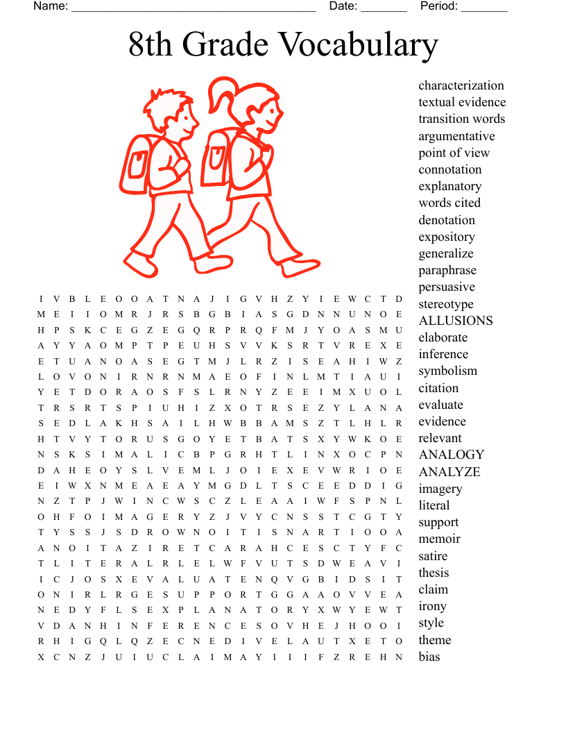 8th Grade Vocabulary Word Search WordMint Worksheets Library