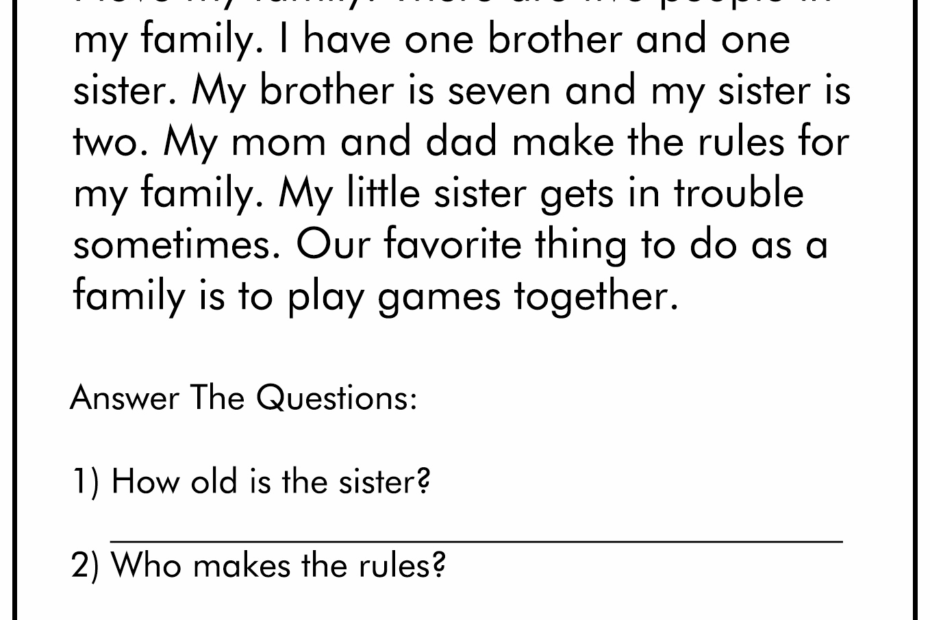 9 First Grade Reading Comprehension Worksheets Free PDF At Worksheets Library