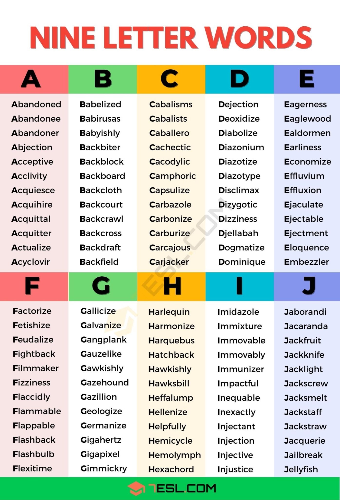 9 Letter Words 1100 Words With 9 Letters In English 7ESL