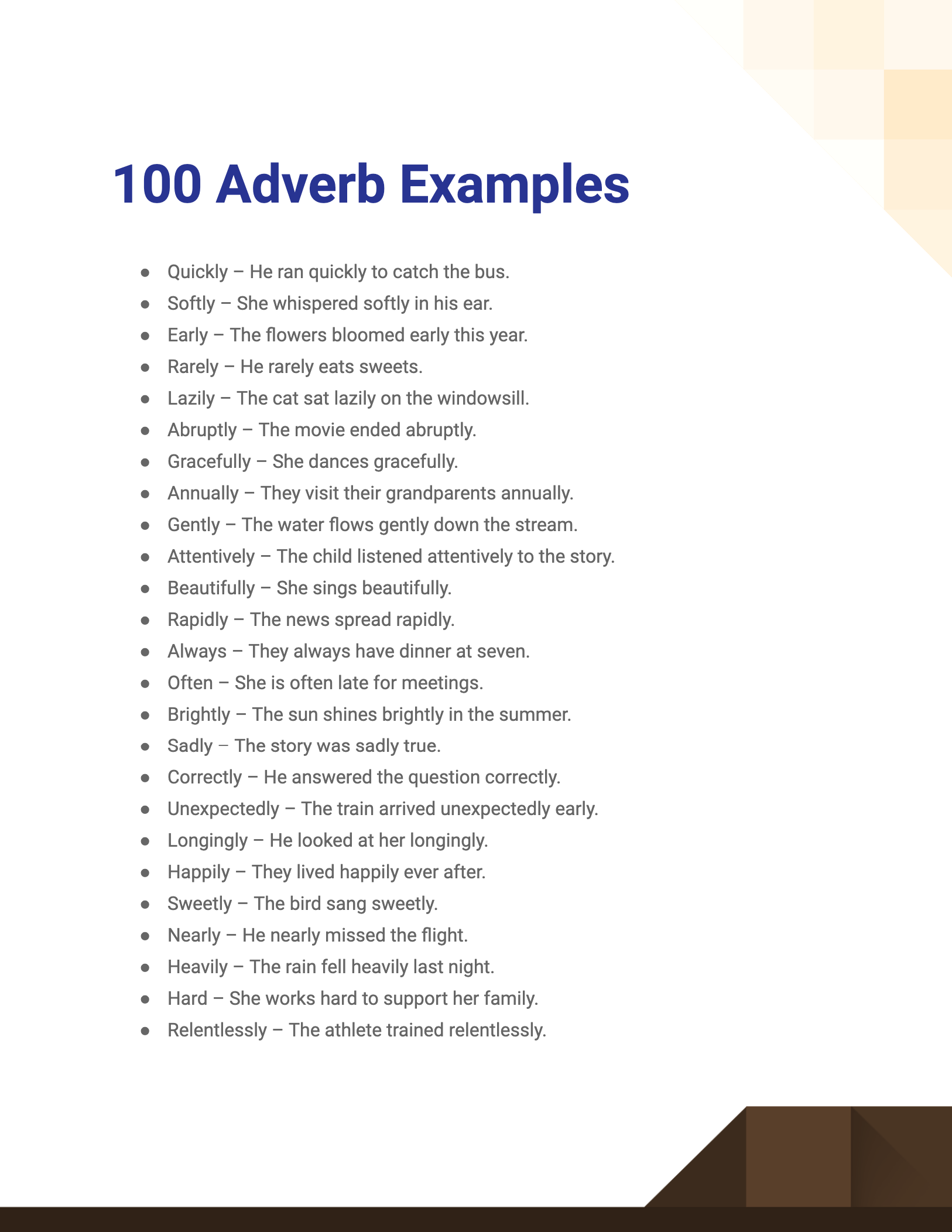 examples of adverbs