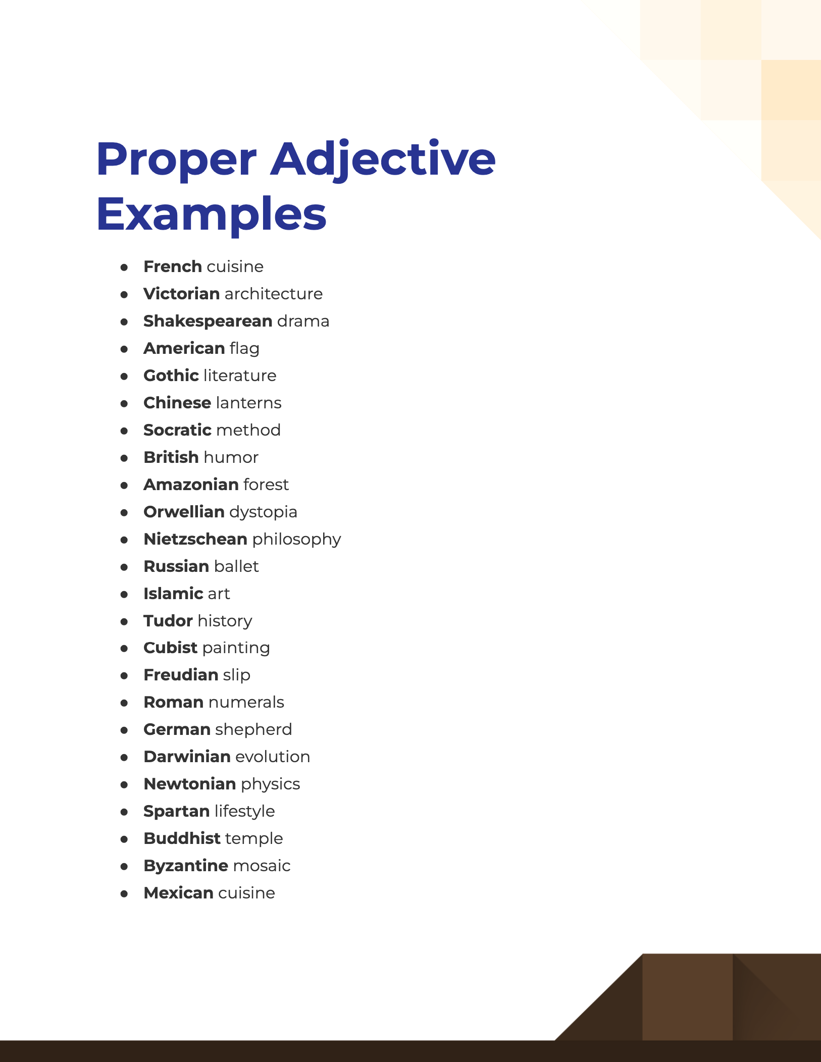 examples of proper nouns list