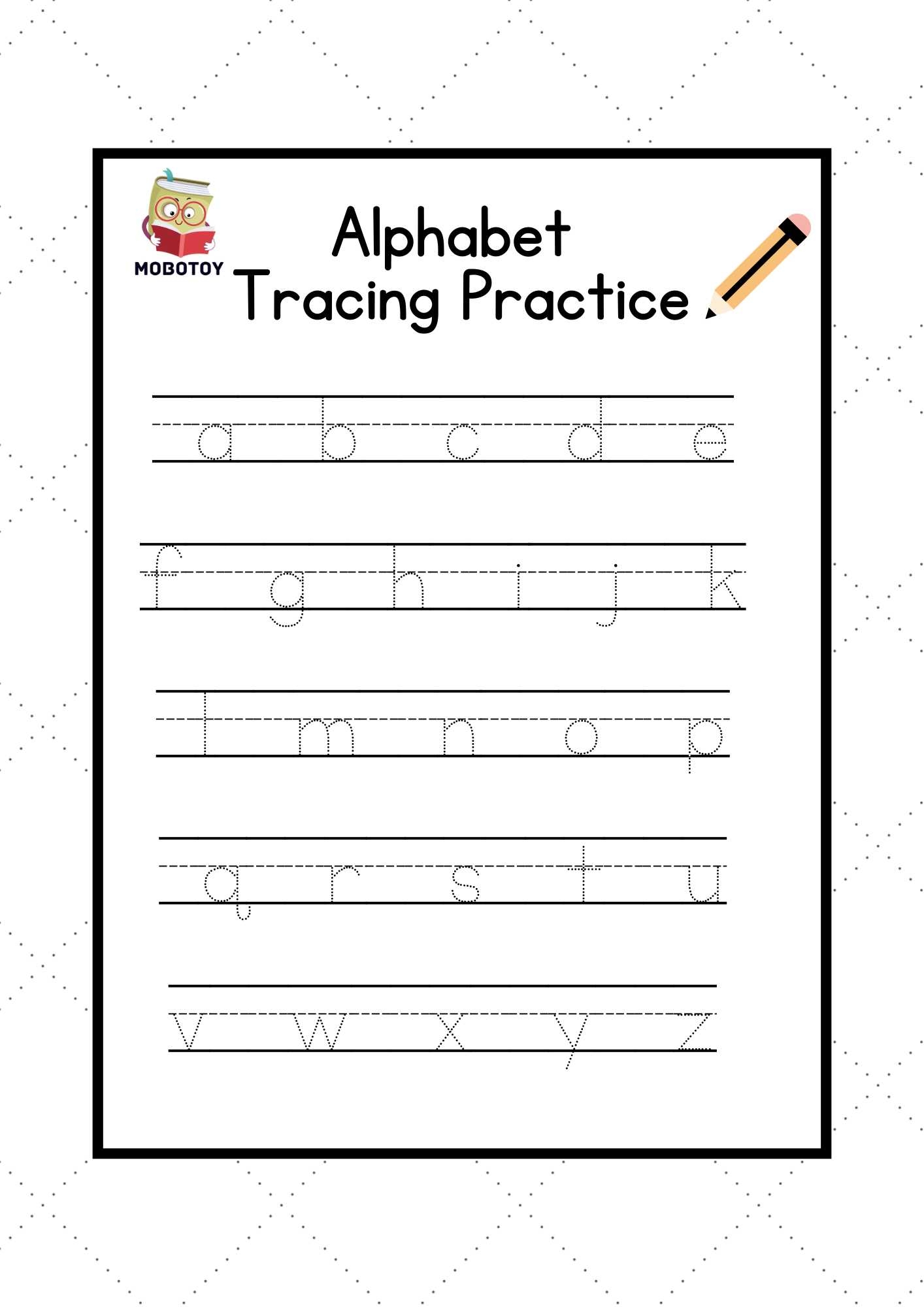 tracing letters a to z