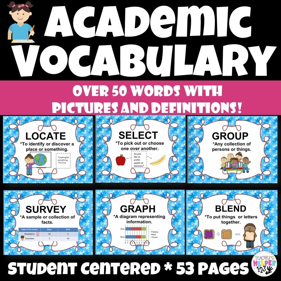 Academic Vocab Process Over 50 WORDS Posters Made By Teachers