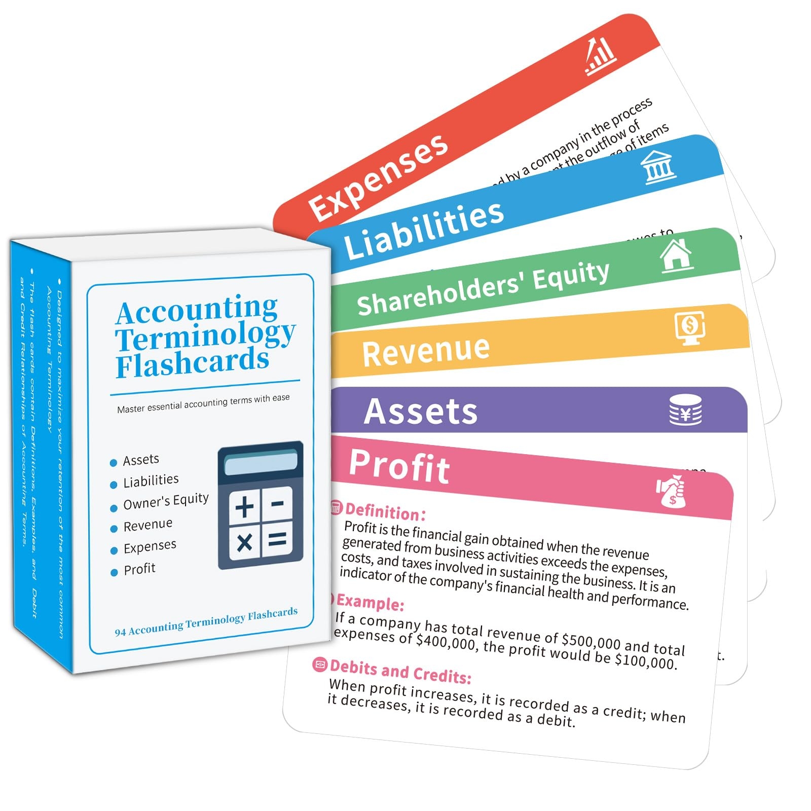 Accounting Terminology Flash Cards For Financial Accounting Students And Practitioners 94 Accounting Terms Financial Concepts For Exam Test Review 