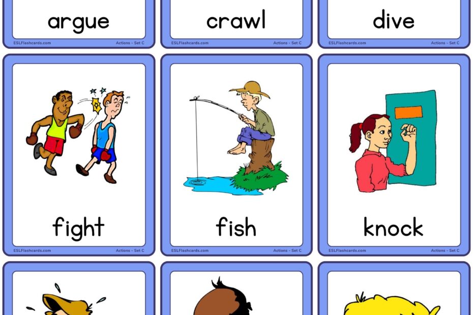 Action Flashcards Set C ESL Flashcards