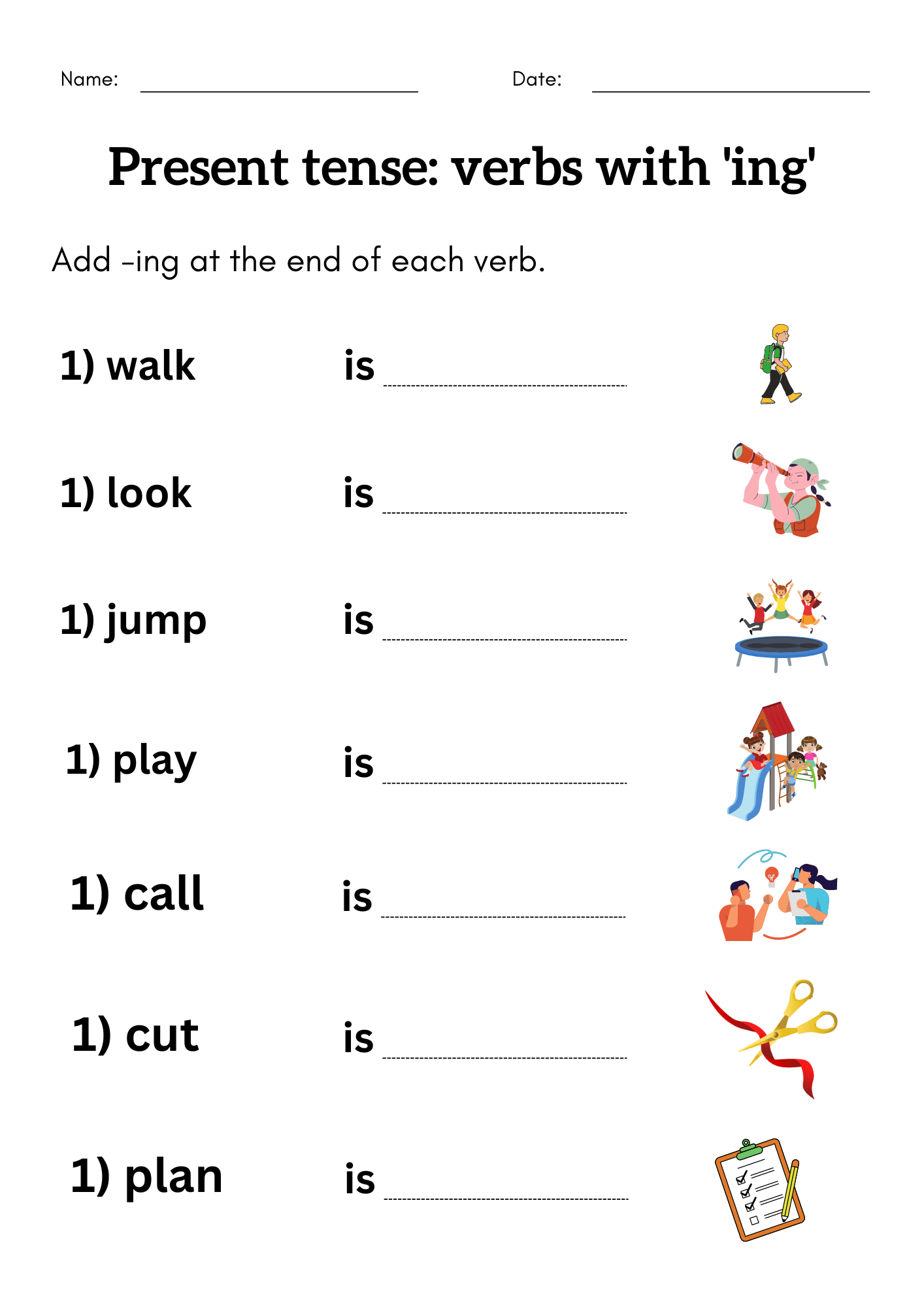 Adding Ing To Verbs Worksheet Grade 1 2 3 Grammar Ing Verbs 