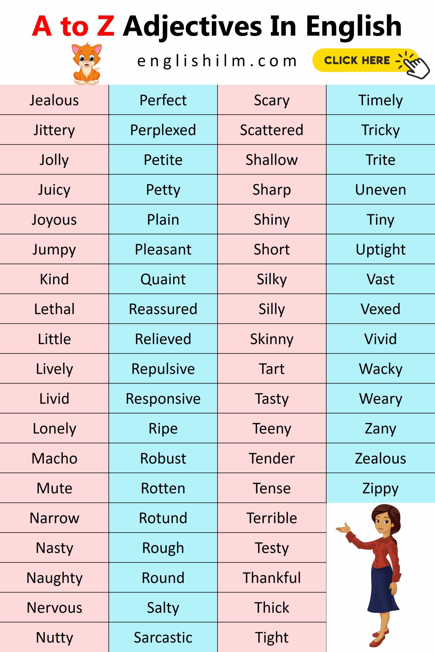 Adjective Usage And List Of Examples In English Grammar Englishilm