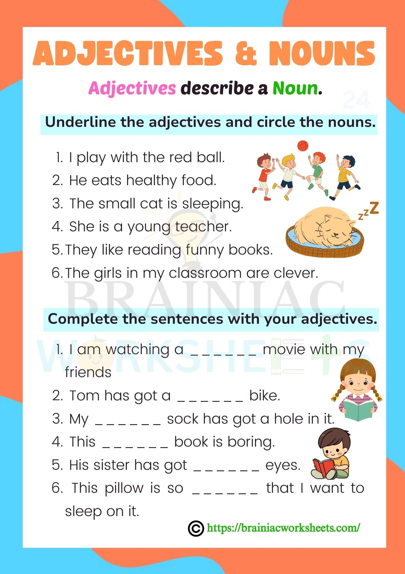 Adjectives And Nouns English Worksheet For Class 2 Brainiac 